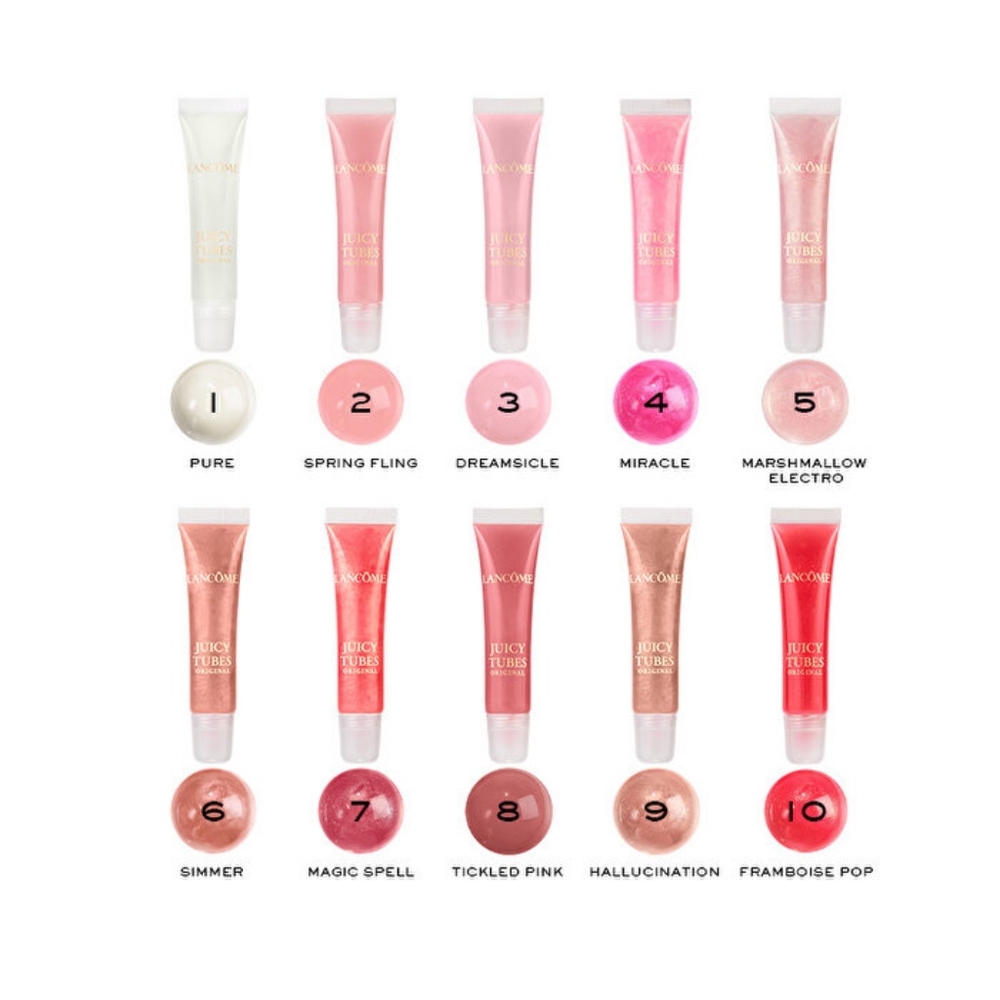 Lancôme Juicy Tubes Smoothie Simmer Nude Sparkle Plump Shine Lip Gloss .28oz - Picture 4 of 15